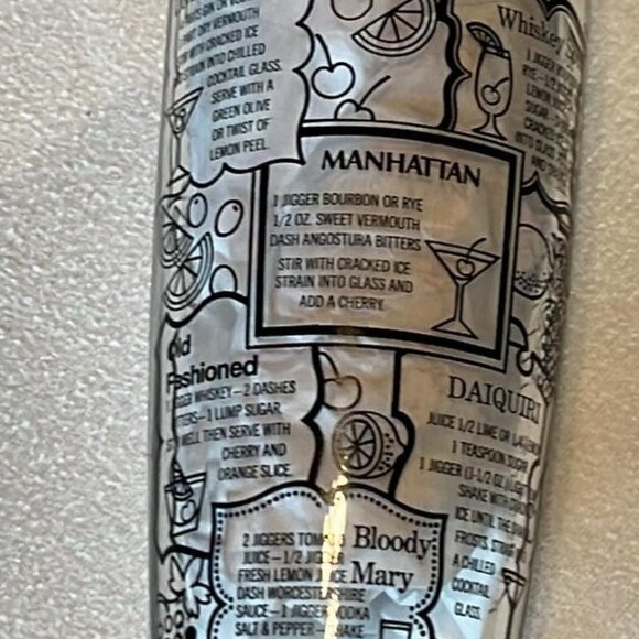 VTG MCM Cocktail 15 Recipes 24oz Glass Barware MobBoss Mancave Hipster Nostalgia - Picture 4 of 5